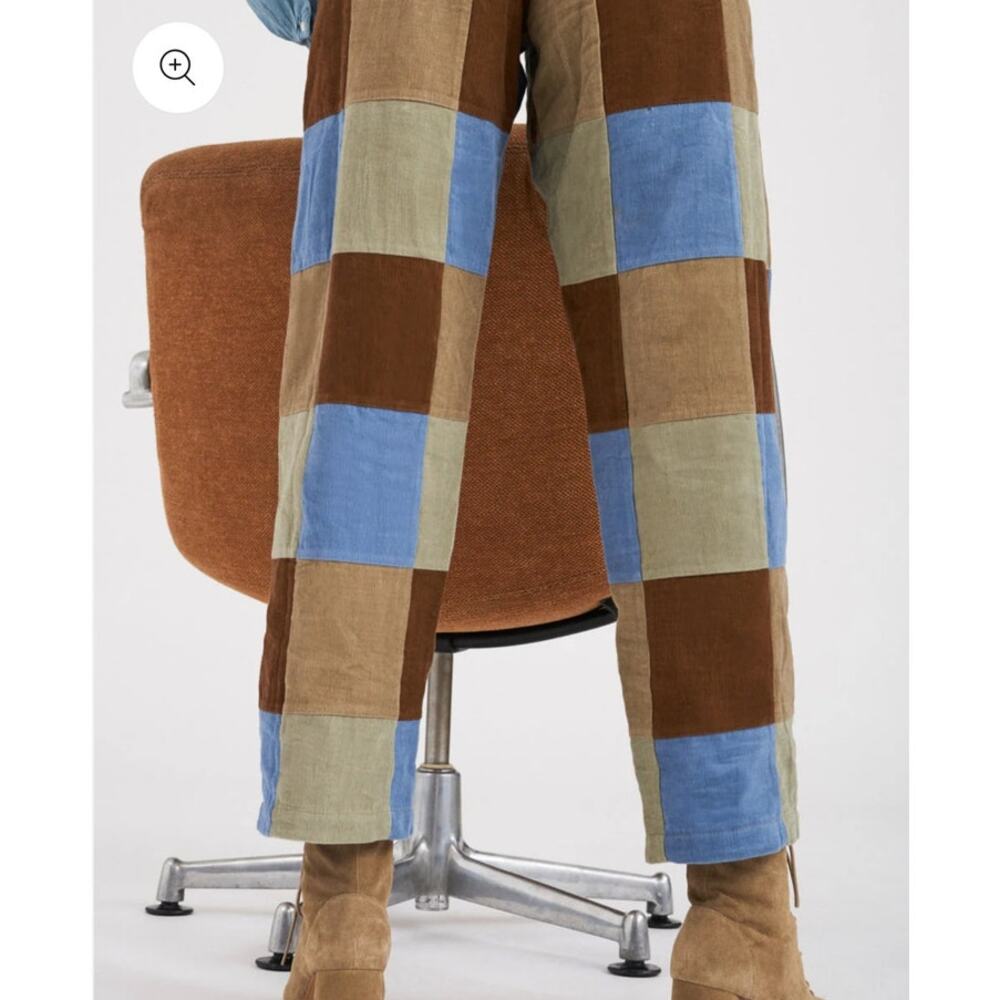 Antik Batik | Women's Lamo Earthy Muted Patchwork Corduroy Trouser Pants Sz S 38